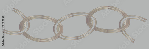 Realistic Gold Chain Link on isolated Background. Chain pattern.