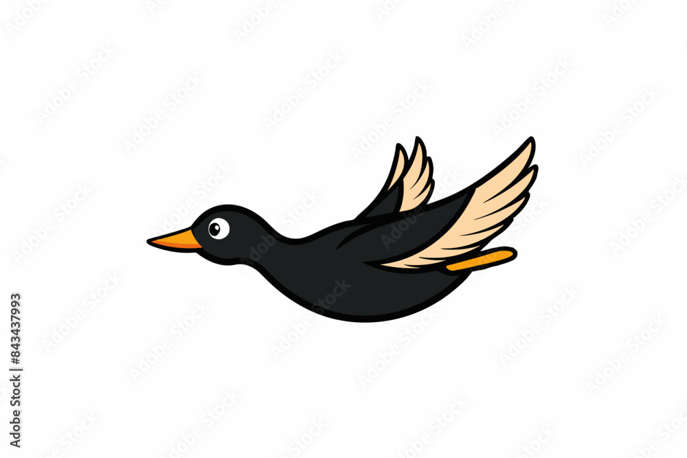 Blackpoll Warbler bird flying icon vector Blackpoll Warbler bird flying icon vector
