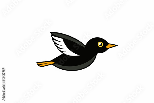 Blackpoll Warbler bird flying icon vector  photo