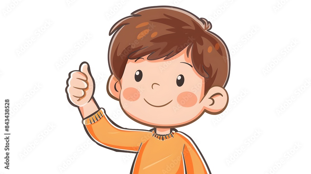 Cute of a Child Giving a Thumbs Up Cute of a Child Giving a Thumbs Up