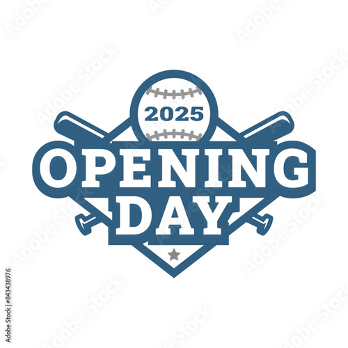 Opening day, baseball logo, emblem.