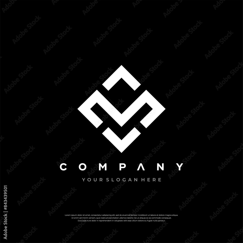 Obraz premium Geometric Elegance Logo Letter M