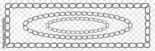 Black chains vector seamless pattern on white background.