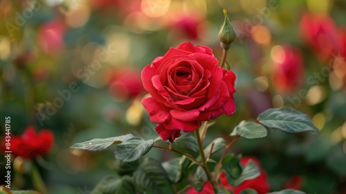 Blooming Red Rose Flower