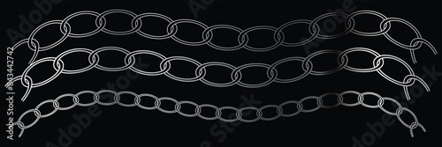 Chrome and Silver Chains on Neutral Background. Chain pattern.