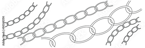Chrome and Silver Chains on Neutral Background. Chain pattern.