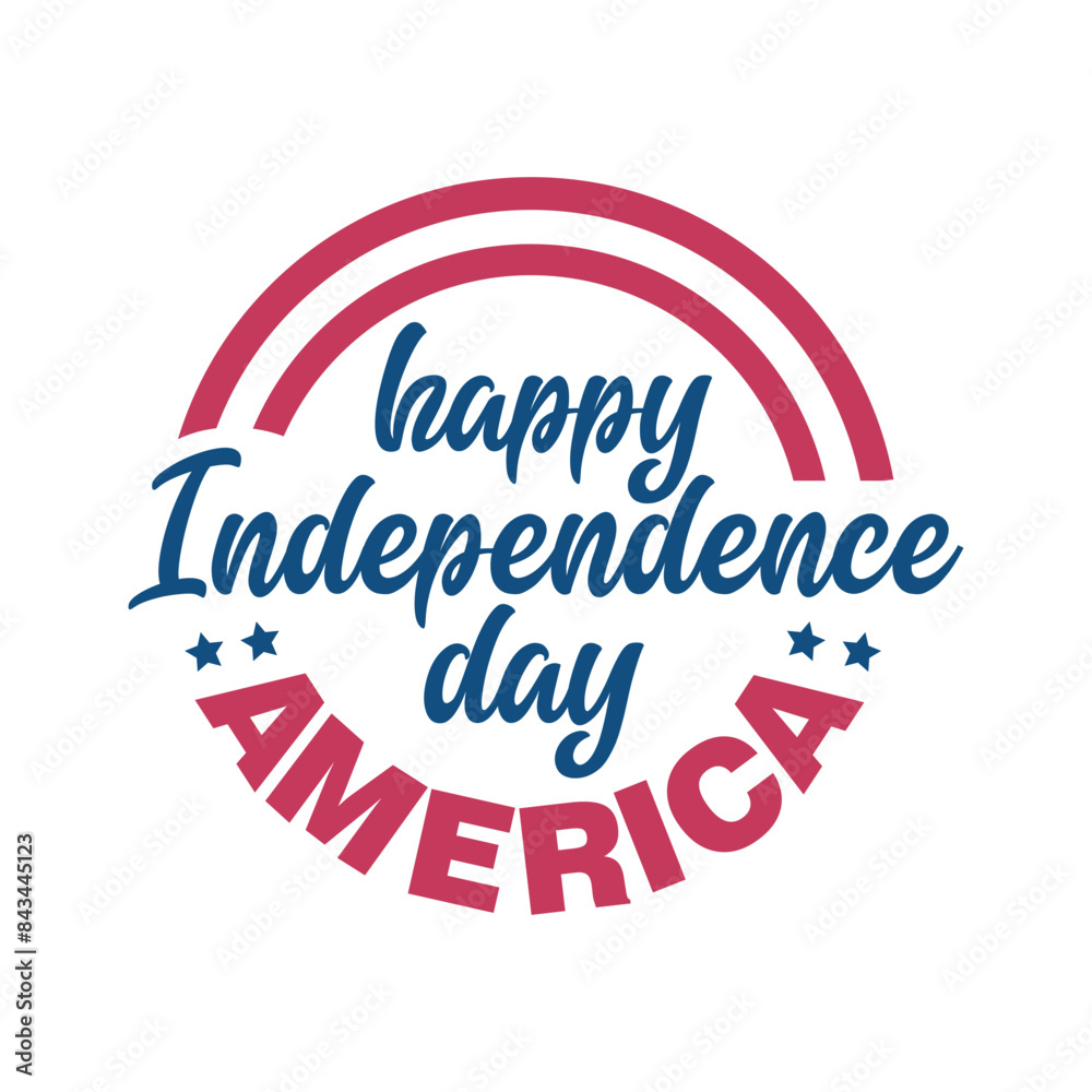 Happy Independence day of America sticker, label, emblem. 4th of July hand drawn greeting card. Red, blue and white color text of American flag concept. Fourth of July banner, poster, template Happy Independence day of America sticker, label, emblem. 4th of July hand drawn greeting card. Red, blue and white color text of American flag concept. Fourth of July banner, poster, template