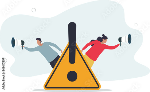 Important announcement, attention or warning information,flat vector illustration.