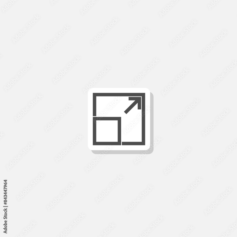 Compact size icon in flat style sticker isolated on gray background Compact size icon in flat style sticker isolated on gray background