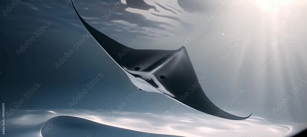 the elegance of a manta ray as it glides through the water