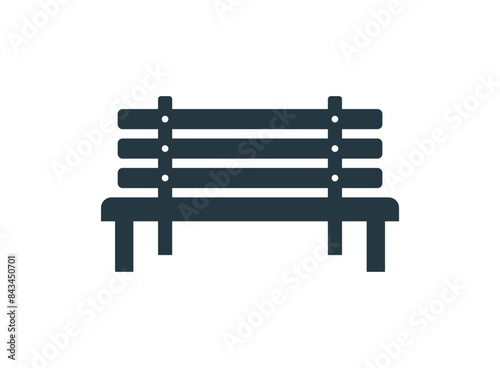 Bench icon in flat style. Comfortable rest vector illustration on isolated background. Park chair sign business concept.
