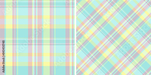 Plaid seamless tartan of vector textile fabric with a check background texture pattern.