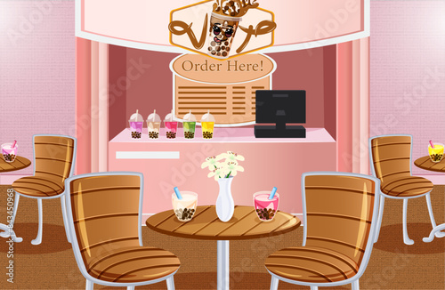 Boba Tea Shop Sitting Area