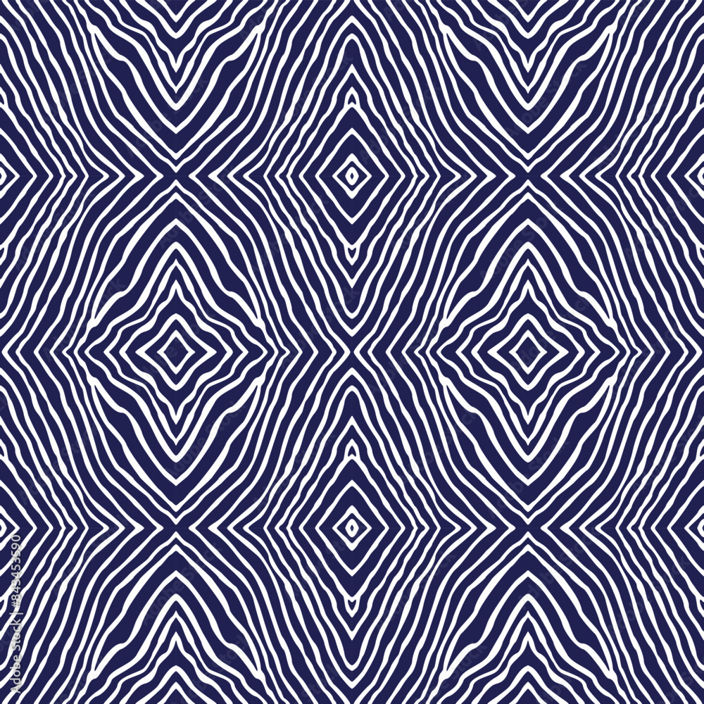 Vector ikat seamless pattern from black and white wavy stripes, zebra skin prints Vector ikat seamless pattern from black and white wavy stripes, zebra skin prints
