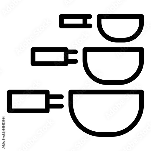 Wok icon symbol sign from modern recipe collection in line style for mobile concept and web apps design. Cooking and kitchen related vector line icon.