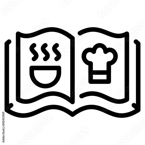 Cooking book icon symbol sign from modern recipe collection in line style for mobile concept and web apps design. Cooking and kitchen related vector line icon.