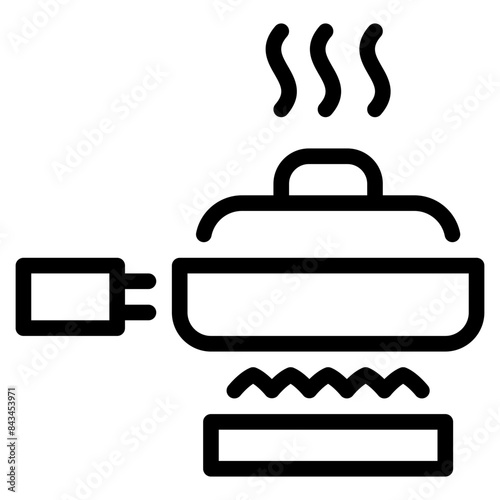 Pan icon symbol sign from modern recipe collection in line style for mobile concept and web apps design. Cooking and kitchen related vector line icon.
