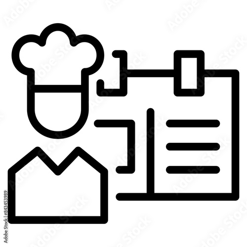 Chef information icon symbol sign from modern recipe collection in line style for mobile concept and web apps design. Cooking and kitchen related vector line icon.