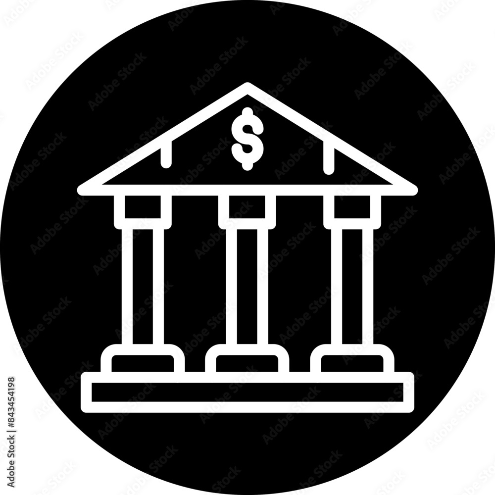 Bank building Icon style Bank building Icon style