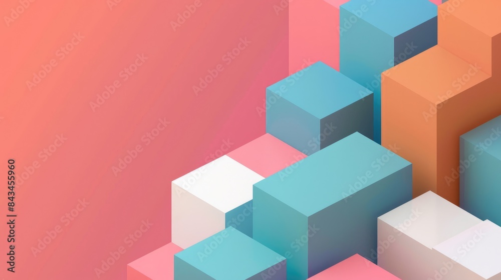 Isometric background with sleek, modern cubes, providing ample space for text in the lower third of the image.