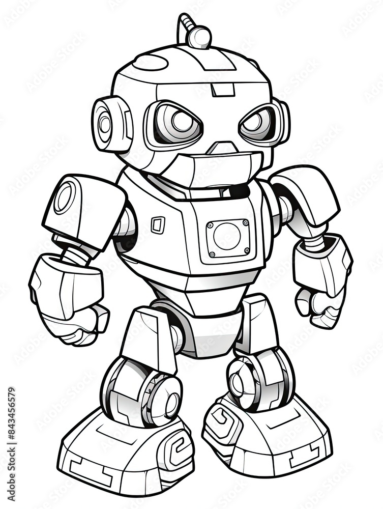 Fototapeta premium Coloring page for kids, robot