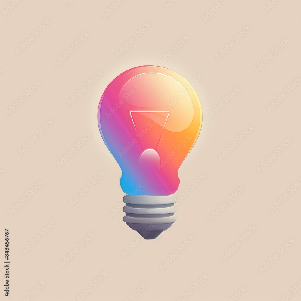 Colorful Lightbulb Illustration With Gradient Hues Colorful Lightbulb Illustration With Gradient Hues