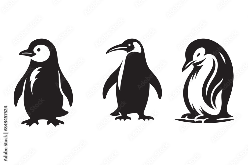 Naklejka premium penguin silhouette vector illustation