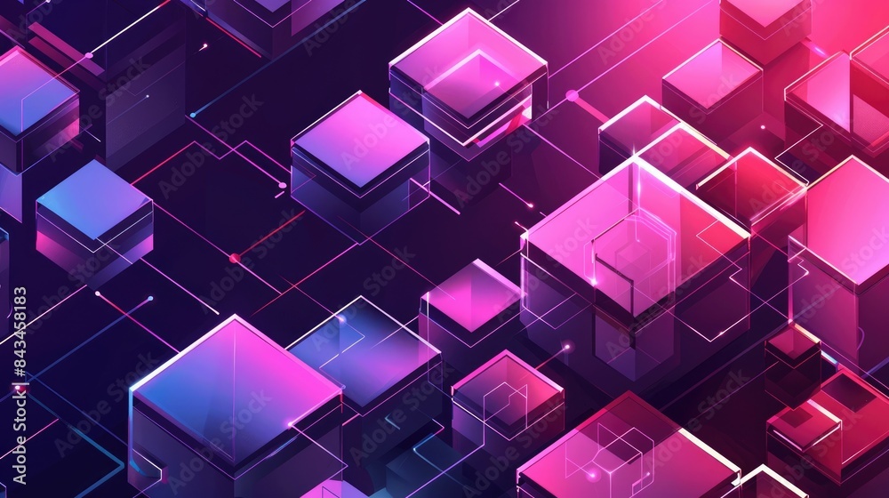 Modern isometric design with layered rectangles and hexagons, offering plenty of space for text at the bottom. Modern isometric design with layered rectangles and hexagons, offering plenty of space for text at the bottom.