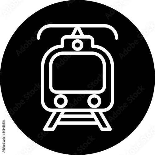 Tram vector icon style