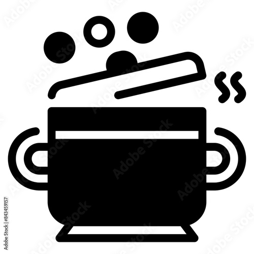 Boil solid icon symbol sign from modern recipe collection in solid style for mobile concept and web apps design. Cooking and kitchen related vector line icon.