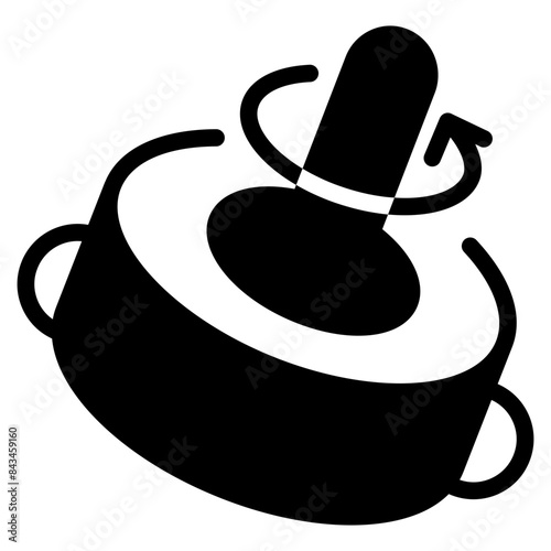 Stir solid icon symbol sign from modern recipe collection in solid style for mobile concept and web apps design. Cooking and kitchen related vector line icon.