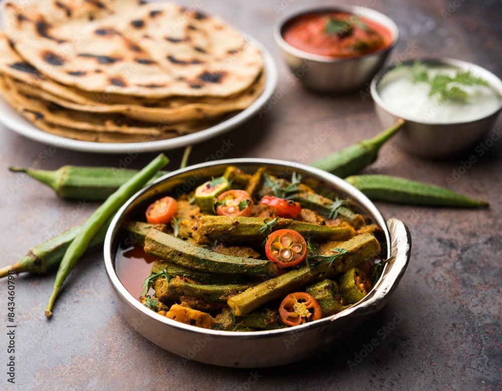 Masala Bhindi, or Fry Ladyfinger Masala Bhindi, or Fry Ladyfinger