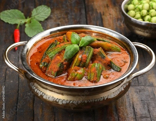 Masala Bhindi, or Fry Ladyfinger photo