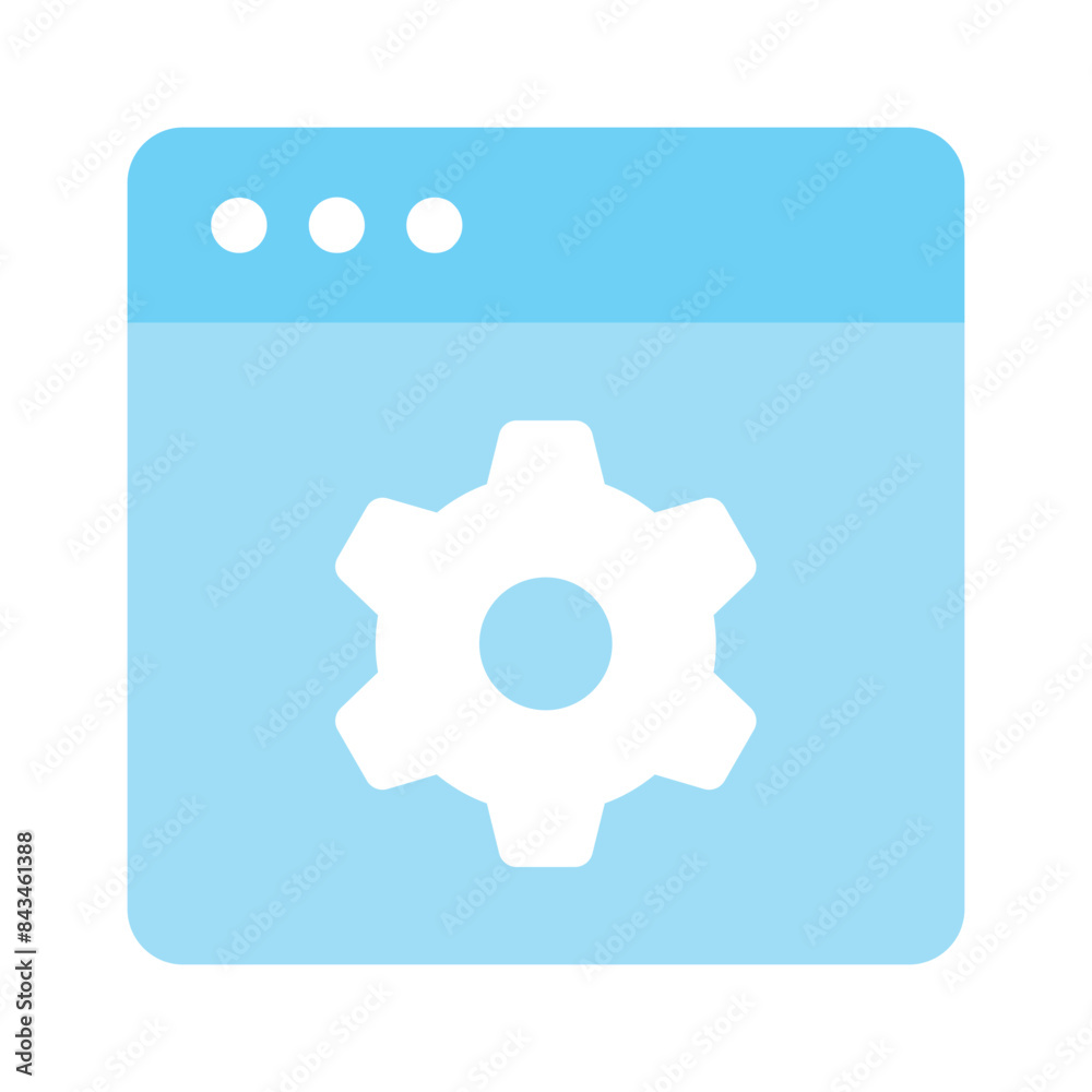 Gear inside webpage, concept icon of website setting, webpage management Gear inside webpage, concept icon of website setting, webpage management
