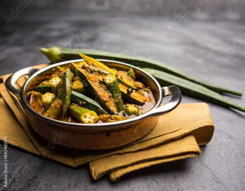 Masala Bhindi, or Fry Ladyfinger photo