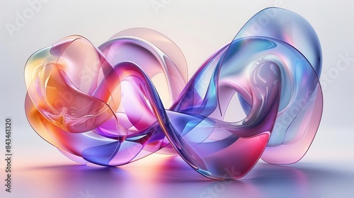 Modern glass morphism, semitransparent shapes with vibrant gradients © rookielion