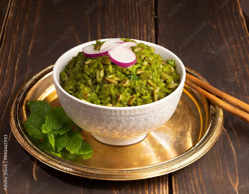 Simple yet flavorful Mexican green rice made with onions cilantro and spinach Simple yet flavorful Mexican green rice made with onions cilantro and spinach