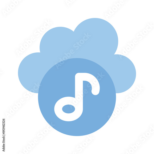 Creatively designed icon of cloud music, ready to use in websites and mobile apps