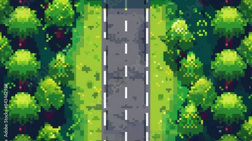 Aerial View of a Two-Lane Road Through a Forest in the Daytime