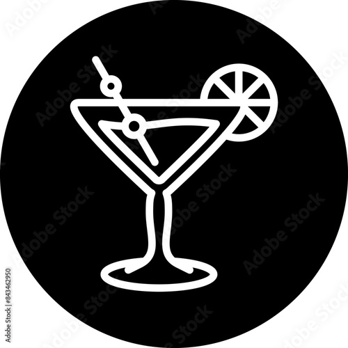 Cocktail glass Icon style