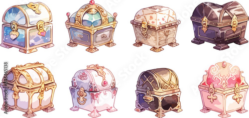 treasure chest watercolor clipart
