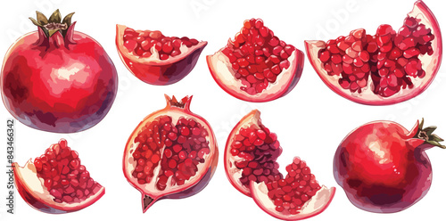  pomegranate watercolor clipart
