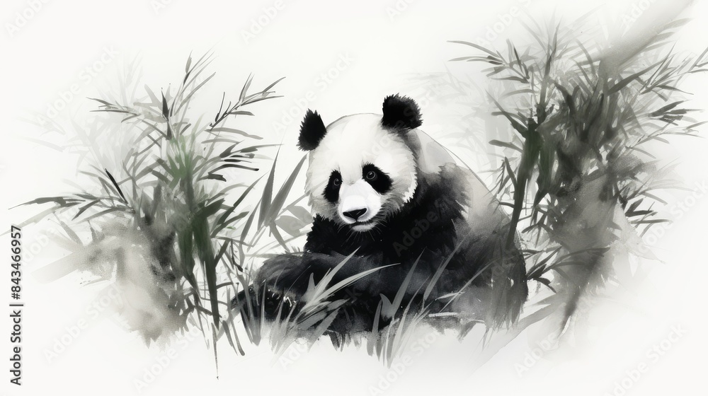 panda with bamboo panda with bamboo