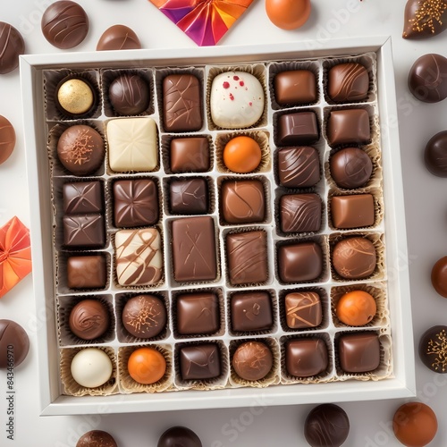 white gift box filled chocolates © Muhammed