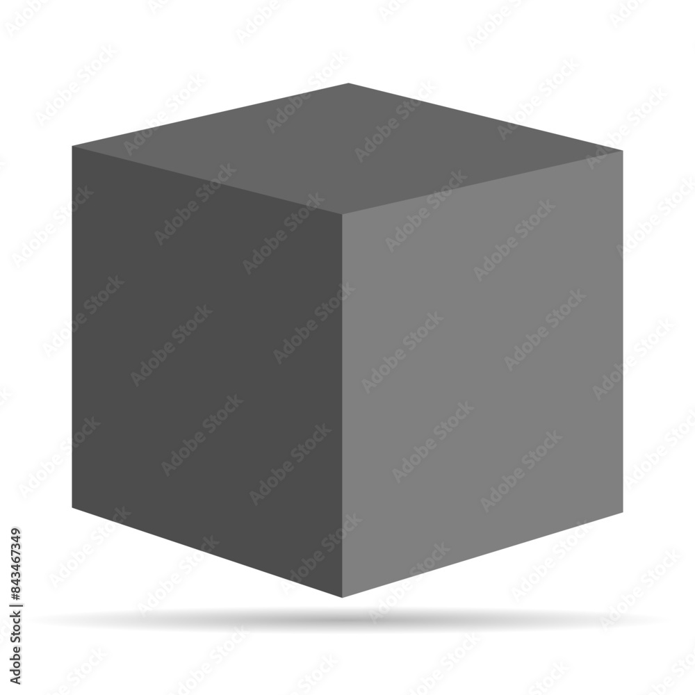 Isometric cube design, web modern concept shadow icon, geometric shape vector illustration Isometric cube design, web modern concept shadow icon, geometric shape vector illustration