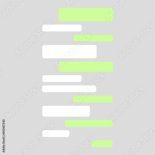 Short bubble message, chat speech conversation, interface dialog vector illustration