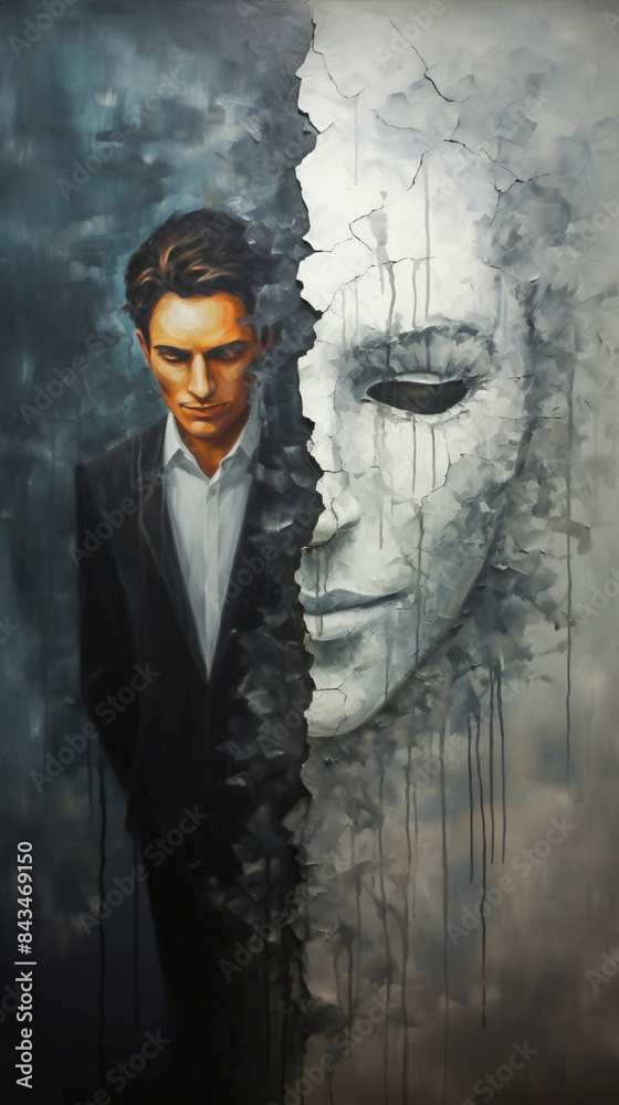 Abstract portrait of a young man and woman Abstract portrait of a young man and woman