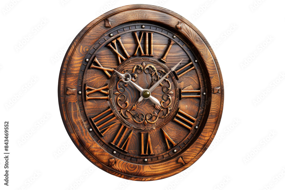 Handcrafted Wall Clocks Uncovered: True Depiction Isolated On Transparent Background Handcrafted Wall Clocks Uncovered: True Depiction Isolated On Transparent Background