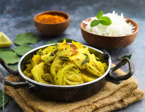 Patta Gobi Sabji OR Cabbage sabzi photo