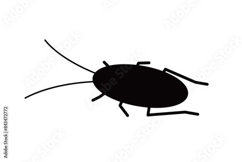 A silhouette of a cockroach